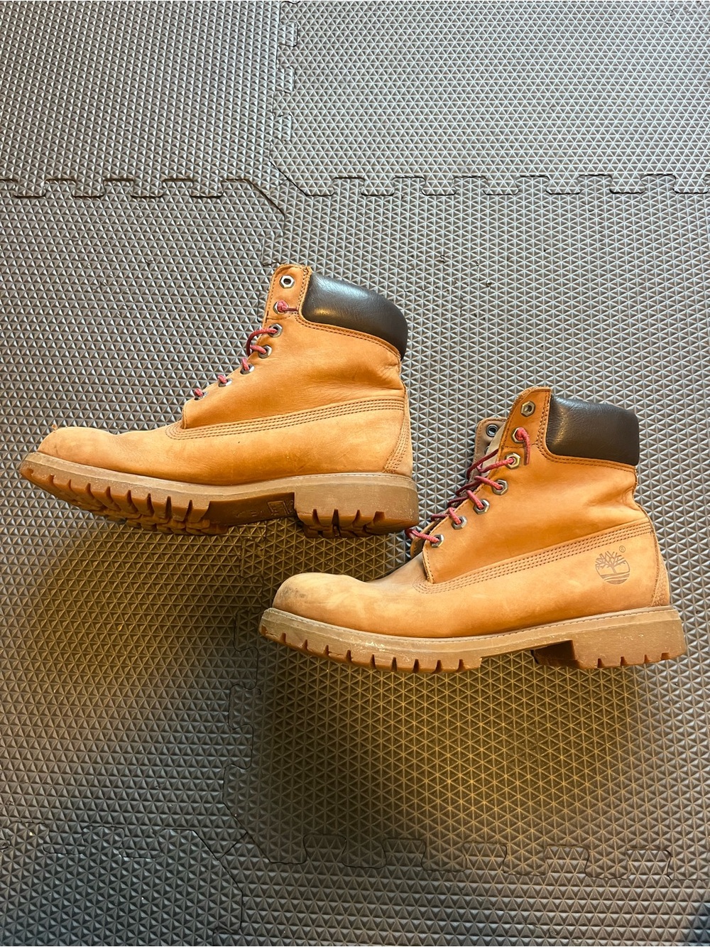 Timberland Wheat Nubuck Men's Work Boots with Black Collar